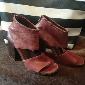 Bacio 61 braided leather chunky heels